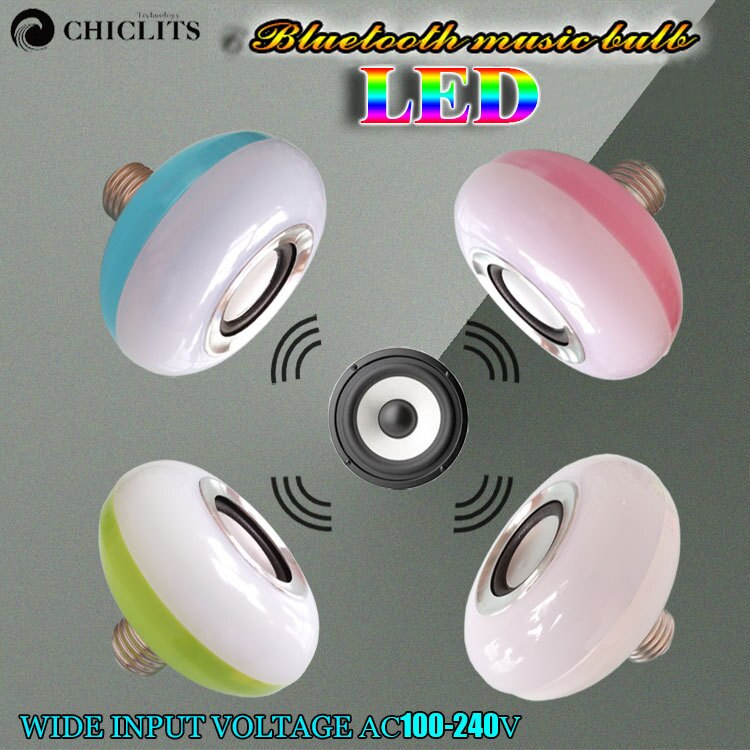 E27 3 W Draadloze Bluetooth LED Lamp Licht Muziek Lamp Stereo Speaker Met 24 Toetsen Afstandsbediening Wit Blauw groen Roze