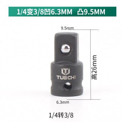 1Set Socket Converter Adaptor 1/4 1/2 3/8 3/4 for Car Bicycle Garage Repair Tool Hand Wrench Tool Set Impact Socket Adaptor: 14to38