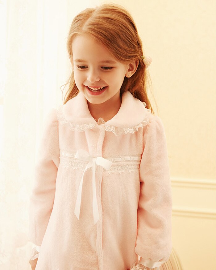 2 colori simpatici indumenti da notte per bambini Toddler Baby Princess colletto rovesciato flanella accappatoio accappatoi con cappuccio pigiama da notte