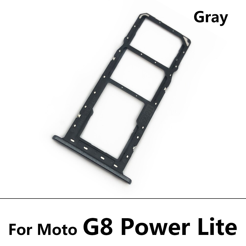 Micro Nano SIM Card Holder Tray Chip Slot Holder Adapter Socket + Pin For Moto G100 G60S G8 Plus Play Power Lite G Fast G Power: G8 Power Lite Gray