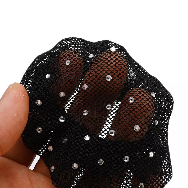 1 stück 10cm Schwarz Und Weiß Mit Bohrer Netto Unsichtbare Gittergewebe Haar Netz Weichen Perücke Gewinde tanzen Sport Haar Netz Haar Zubehör