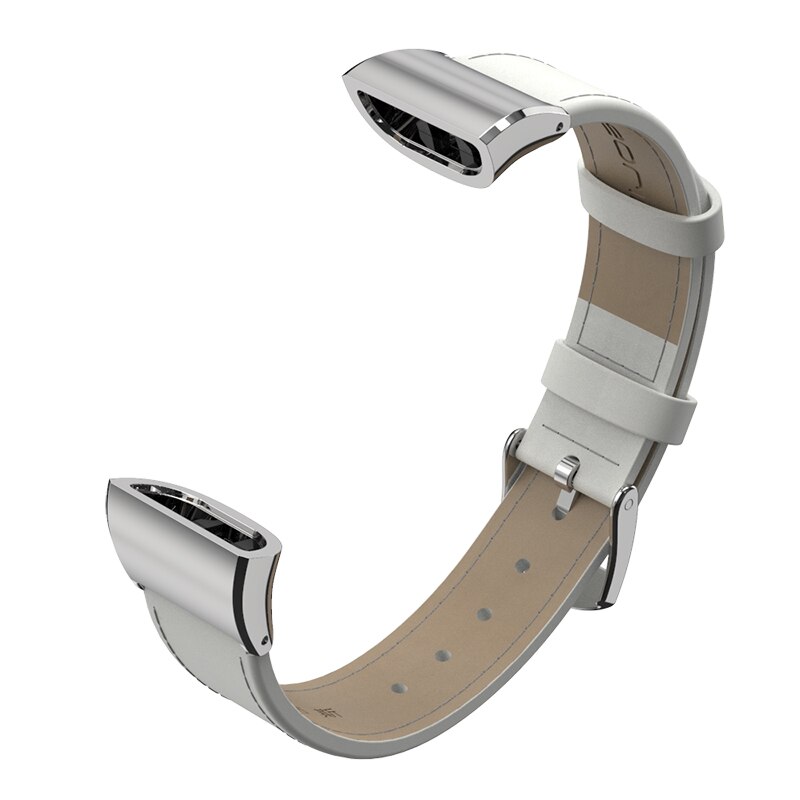 Bracelet for Huawei Band 3 Pro Metal Wrist Strap Stainless Steel Wristband for Huawei Band 3pro Smart Watch Replace Accessories: Leather White Silver