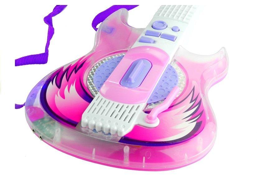 Set electric guitar glasses with microphone pink