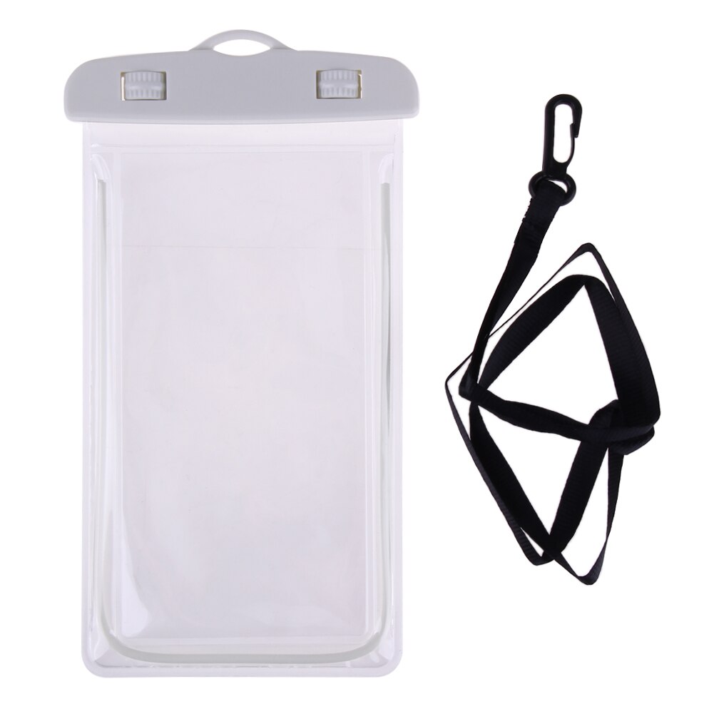 Pvc lysende vandtæt telefon cover til 3.5-6 "mobiltelefon berøringsskærm mobil vandtæt undersøisk gennemsigtig pose taske: Grå farve