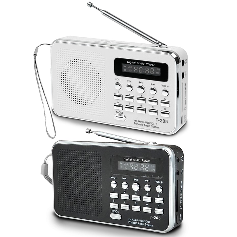 Portable Mini Am Fm Radio Stereo Speaker Support Sd/Tf Card With Usb(Black)