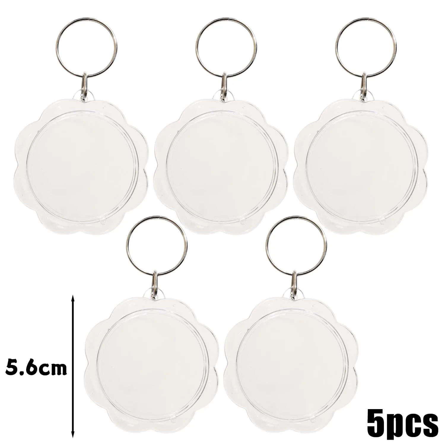 5/10 Stück transparenter Fotorahmen-Schlüsselanhänger, Quasten, schnappen-in, individueller Einsatz, Foto-Acryl-Rohling-Schlüsselanhänger, klarer leerer Bild-Anhänger