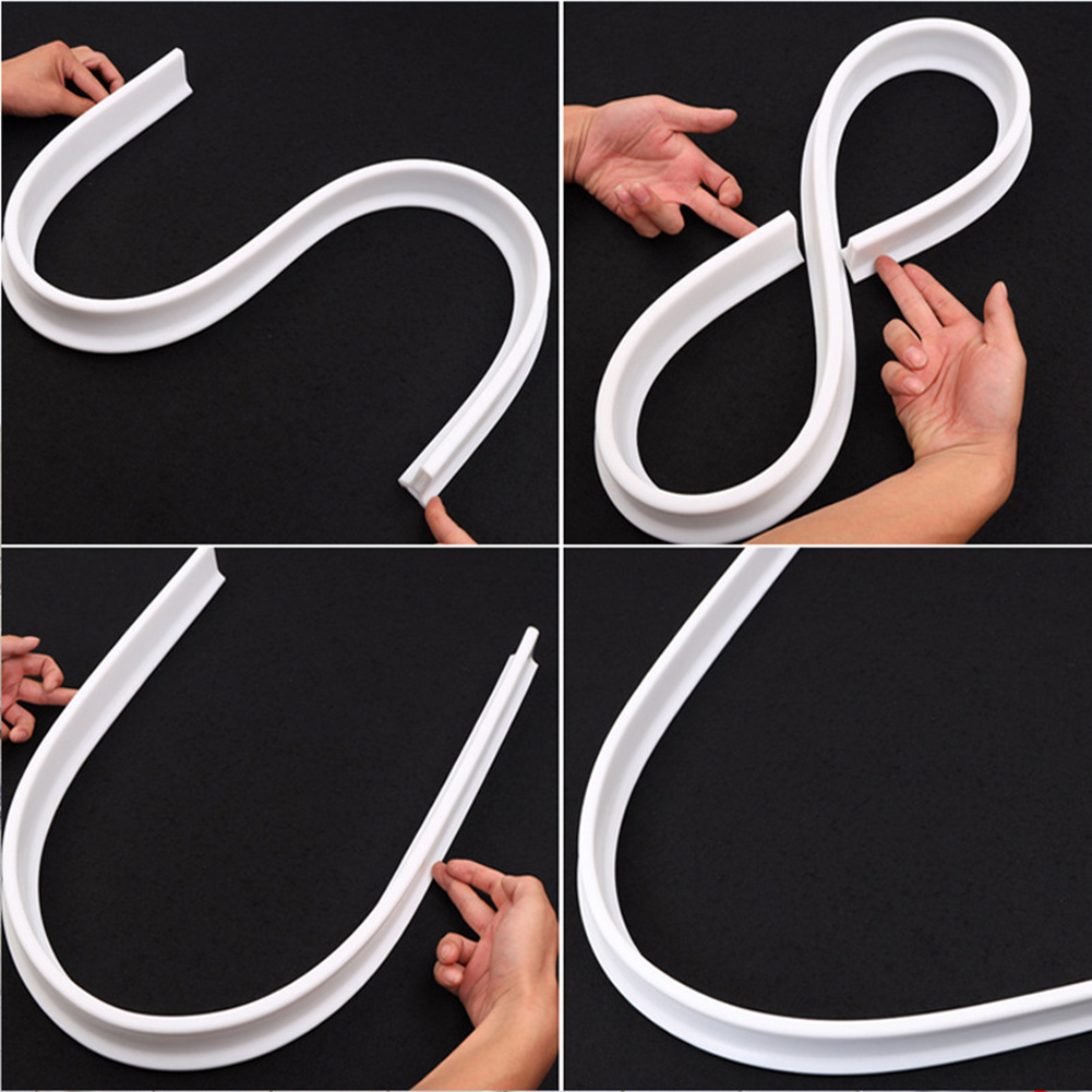 Silicone Water Barrier 0.8M/ 1M/ 1.5M For Bathroom White Water Separation Flood Barrier Water Blocker Bothroom Accessories