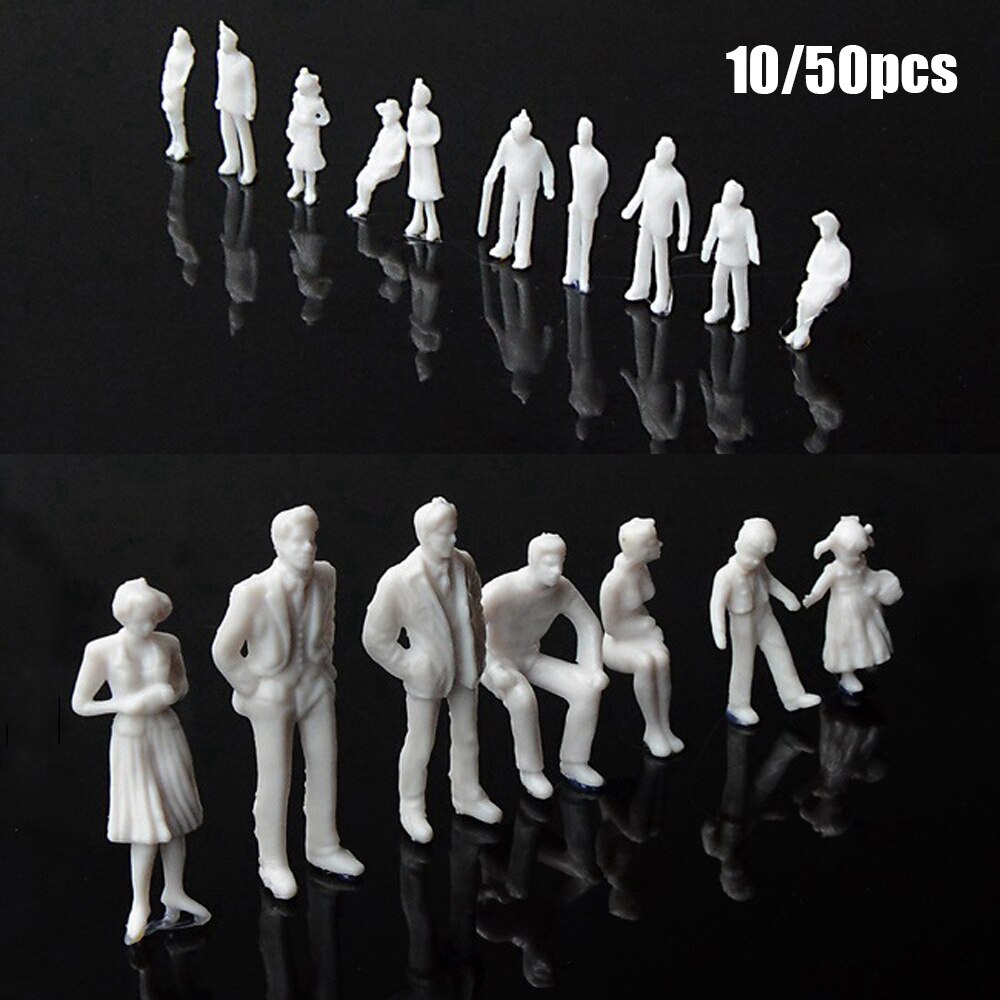 10/50Pcs 1:50/75/100/150/200 Human Model Scale Miniature White Figures Multi-Style Pose Architectural Model ABS Plastic People