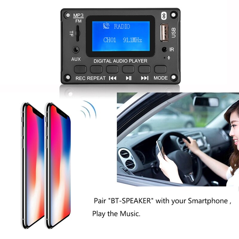 Carte décodeur MP3, lecteur MP3, Bluetooth 5.0, Module Audio, prise en charge WMA WAV TF USB, Radio FM, mains libres, DC5V 12V