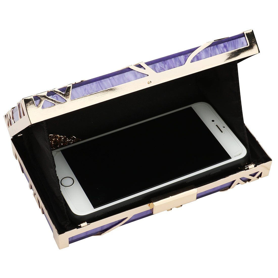 Acryl schwer-Oberfläche Kasten Taschen Hochzeit Kupplung Tasche Geometrische aufbringen Weibliche modisch Party Schulter Geldbörse Rechteck Beutel