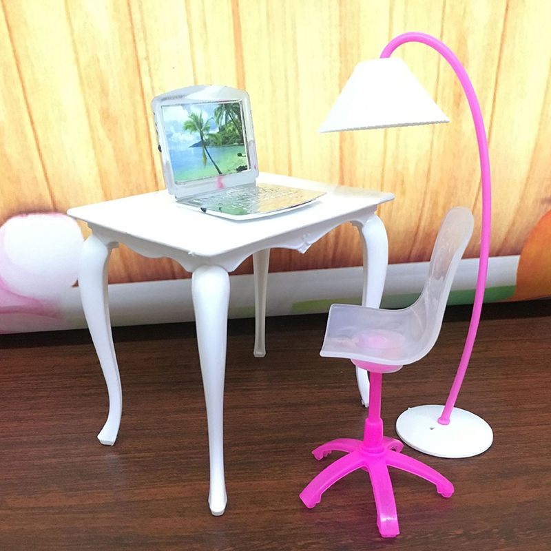 Plastic Bed Bedroom Table Chair Swing Furniture For Dolls Dollhouse Furniture Pink Color Toy For Children Doll Pretend Play Toy: 21