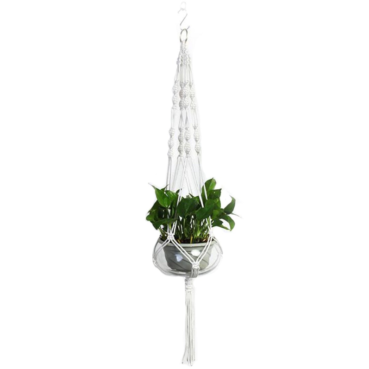 Offres spéciales fait main macramé plante cintre macramé plante cintre pour jardin plante plateau tenture murale panier maison et jardin outils: WHITE