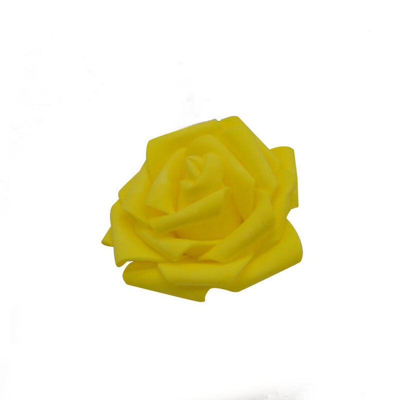 10 stk/parti 8cm pe skum rose kunstige blomsterhoveder til gør-det-selv-kranse bryllupsfest dekoration hjem have dekorative forsyninger: F15 gule