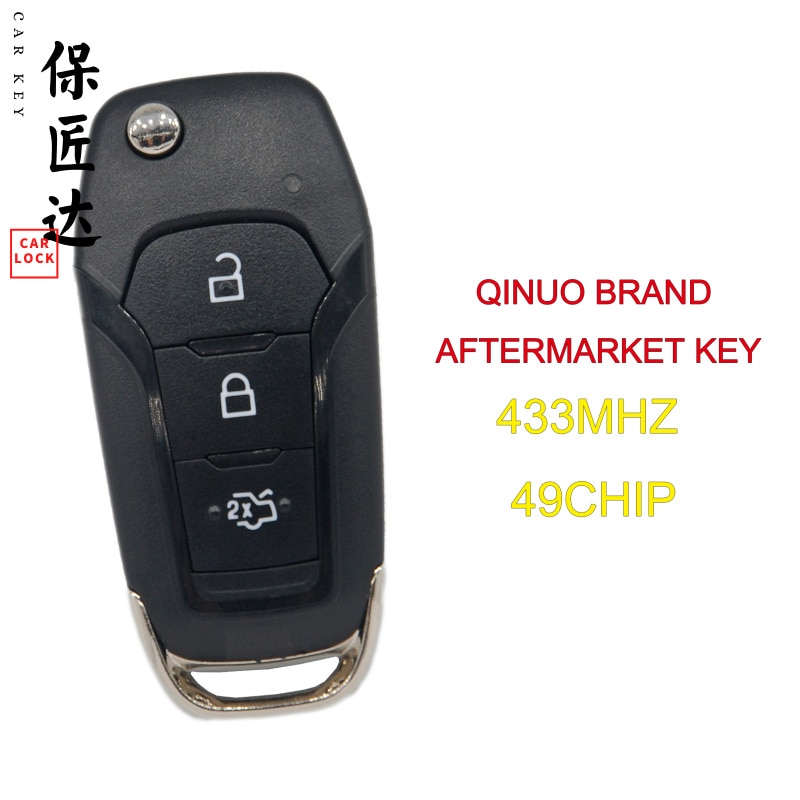 Llave de coche BaoJiangDd Range para Ford Mondeo Fueruis Ranger F150 llave plegable 433MHZ ID49 PCF7945 QINUO