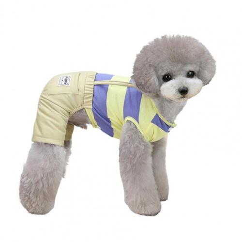 50% Sales! Pet Overall Stripe Soft Cotton Puppy Jumpsuit for Walking: Orange / XL