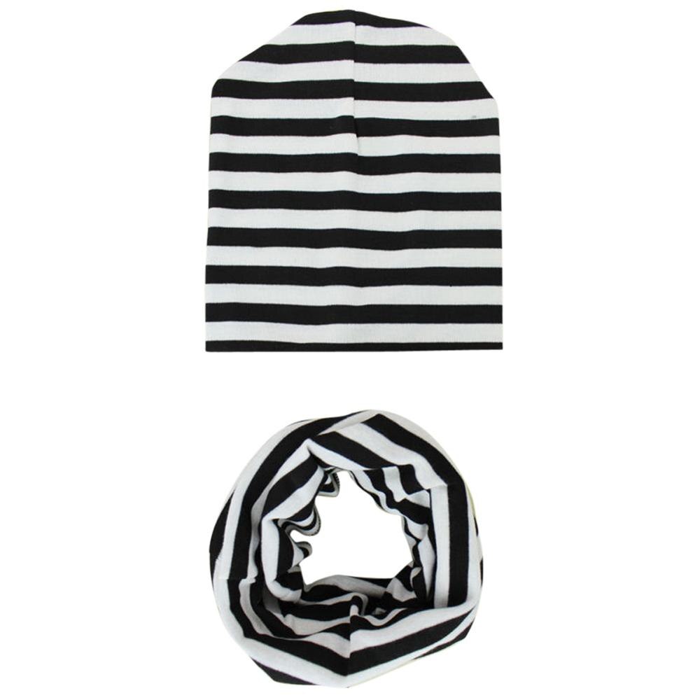 Hat nice camo print bomuld børn hat beanie tørklæde krave fjeder cap børn drenge piger beanies hatte sæt: Sorte sæt