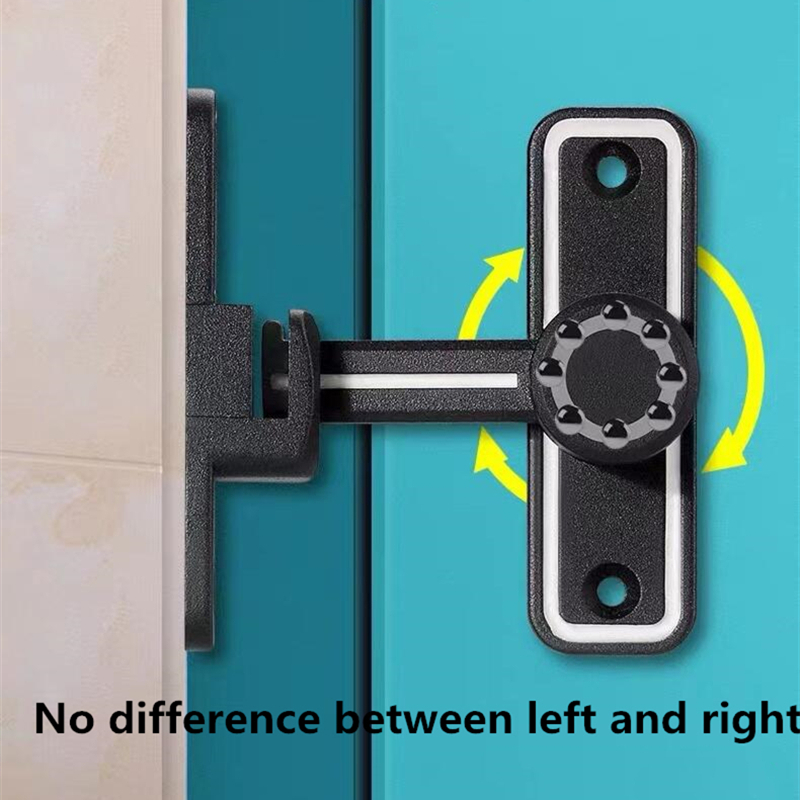 KK y FING 90 ° /180 ° Pestillo de puerta de doble uso, cerradura de puerta corredera con hebilla de puerta luminosa, perno de Metal para puerta Interior sin perforaciones