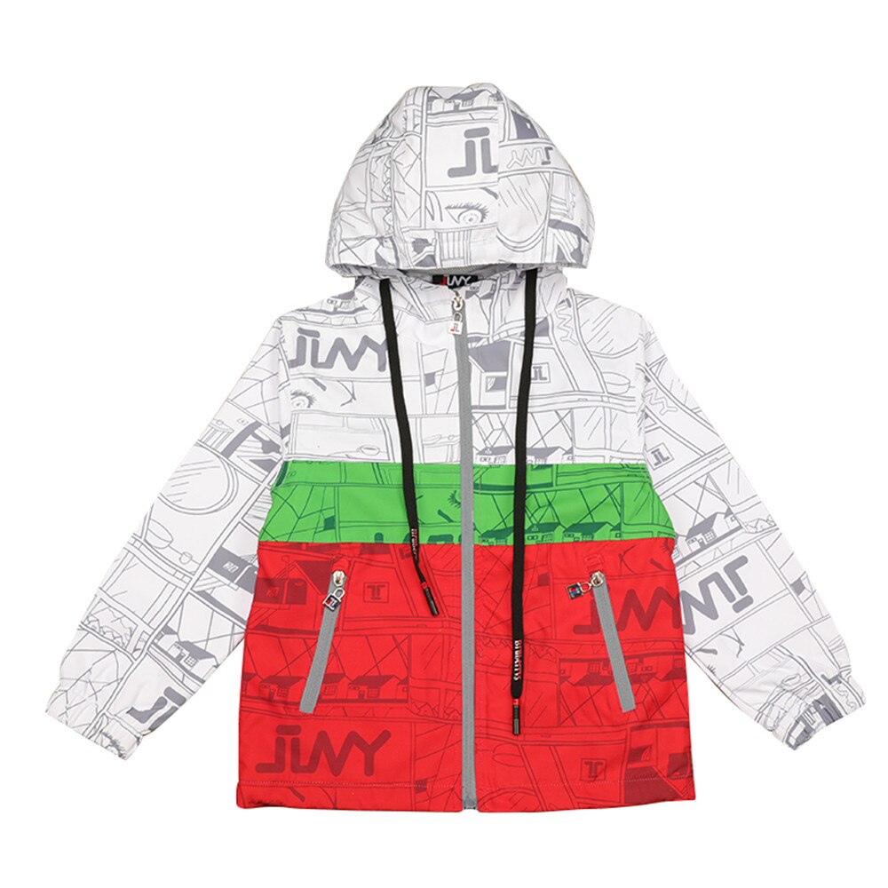 Jlny Scherza I Vestiti per 5-13Y Autunno Della Molla di Modo Dei Bambini Della Tuta Sportiva di Sport Giacca Impermeabile Antivento con Cappuccio Del Cappotto per I Ragazzi