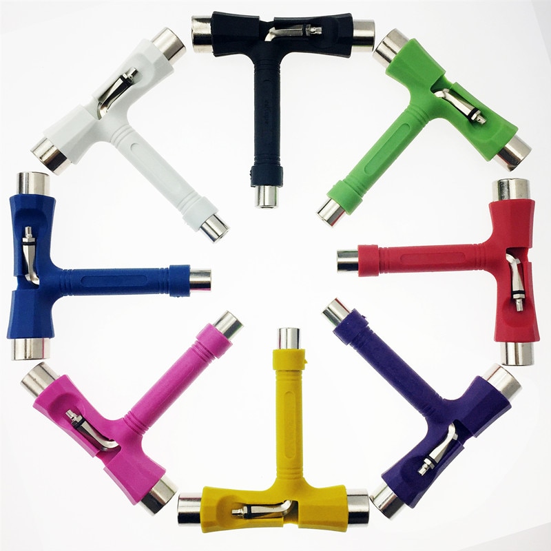 Herramienta de Skateboard tipo T, destornillador todo en uno, Mini herramienta para patinar, multifunción