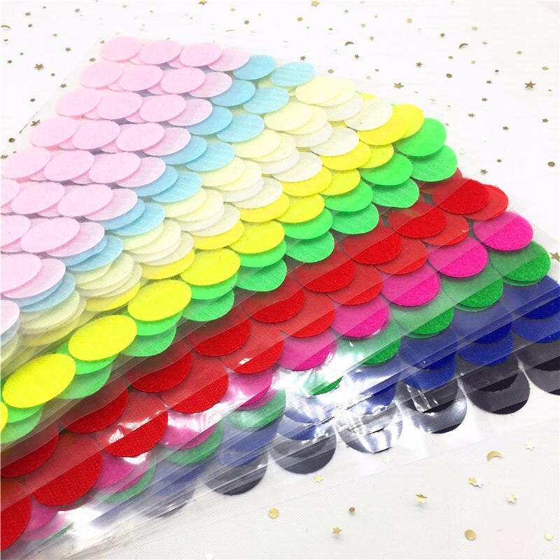 30mm 10mm colorido redondo adesivo auto adesivo prendedor fita ganchos e laços forte cola fita diy dot adesivo disco de náilon