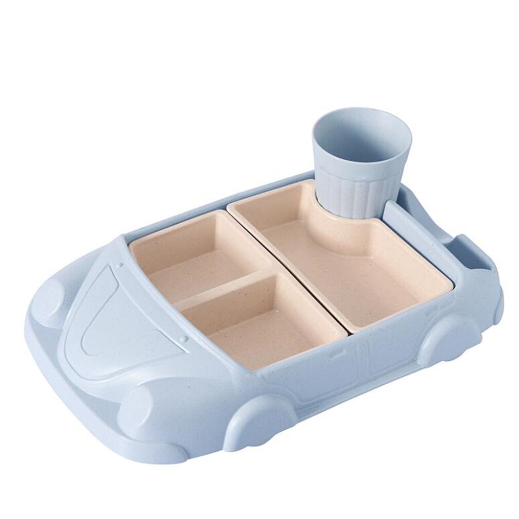 Assiette à dîner en forme de voiture pour bébé, vaisselle pour enfants, dessin animé, assiette d'entraînement, vaisselle pour enfants