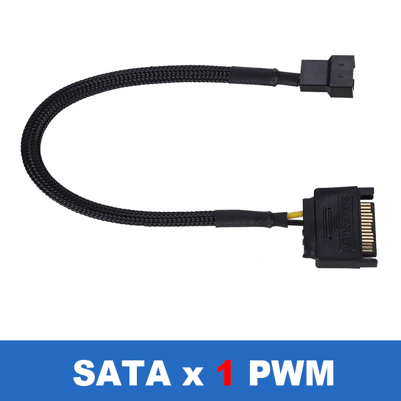 Sata Naar 3 Pin 4 Pin Fan Mouwen Power Splitter Kabel Adapter,15Pin Sata Naar 1/2/3/4/5 TX3 / TX4 (Pwm) 12V Pc Case Cooler Y Cord: SATA x 1 Port