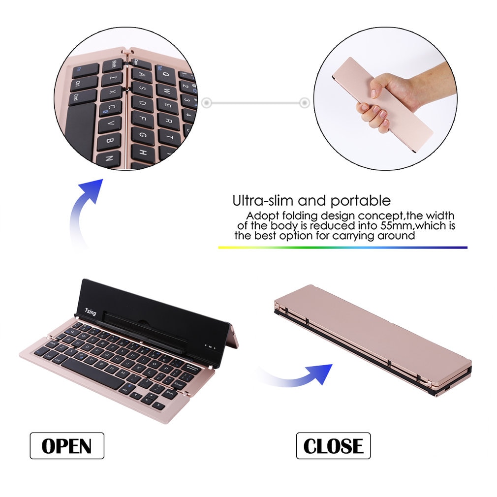 F18 Portable Metal Moonlight Box Keyboard Multi-Device Keyboard For Computers For Android For iOS Tablets