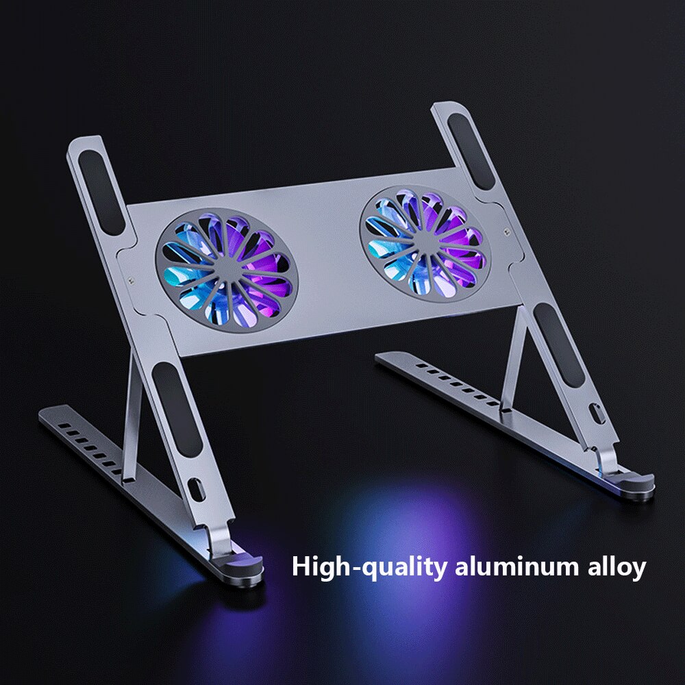 Faltbarer laptop- und tablet-ständer mit lüfter zur wärmeableitung für desktop-pcs, macbooks, airs und pros, notebooks, hp und dell