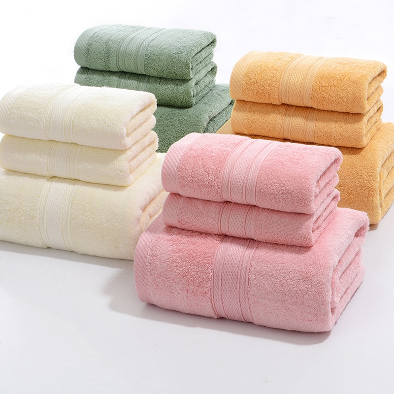 3 Stks/set 100% Bamboe Handdoeken Zacht Gezicht Badhanddoek Set Effen Kleur Bamboevezel Badkamer Handdoeken Voor Volwassenen