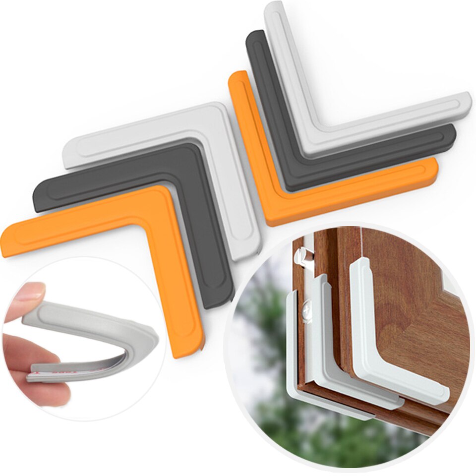 4 Stck Silikon Sicherheit Möbel Rand Streifenbildung Ecke Wachen Aluminium Winkeln Fenster Anti-stoßen Kopf Schutz Art Anti-kollision