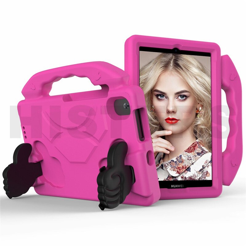 Kinderen Veilig Eva Shockproof Shell Voor Huawei Matepad T8 8 "Tablet Pc Model: kobe2-L03 Kob2-L09 Draagbare Kickstand Cover Case: Rose