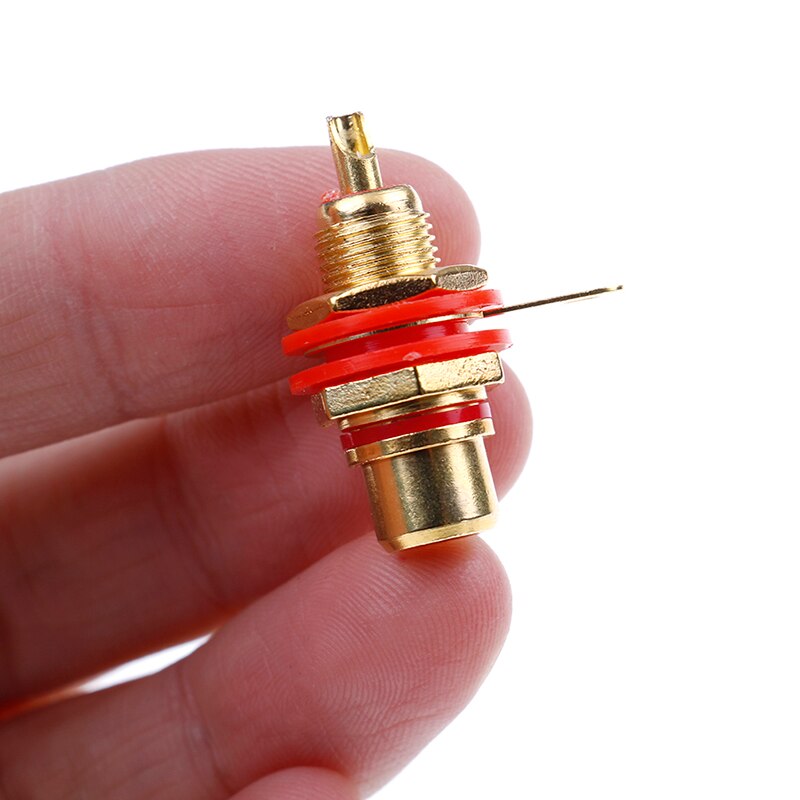 1 Pair RCA Female Socket Connector Chassis Panel Mount Adapter Audio Terminal Plug