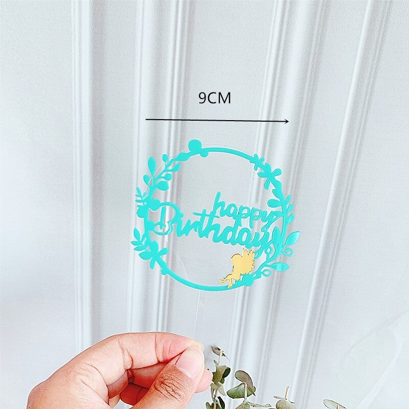 Flower Happy Birthday Cake Topper Garland Letter Cupcake Cake Top Flags for Kids Birthday Party Cake Toppers Baby Shower Supplie: 10 cake topper
