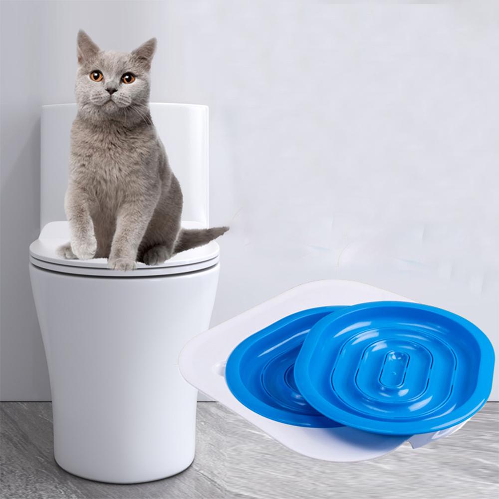 Vassoio per animali domestici sedile per wc in plastica gatto Toilette allenatore cucciolo gattino lettiera gatti addestramento lettiera vassoio tappetino animali domestici pulizia sedile wc
