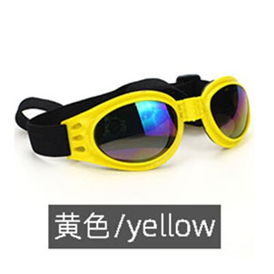 Pet Dog Goggle Vouwen Zonnebril Uv-bescherming Maat Verstelbare Zon Beschermen Bril: Licht Geel