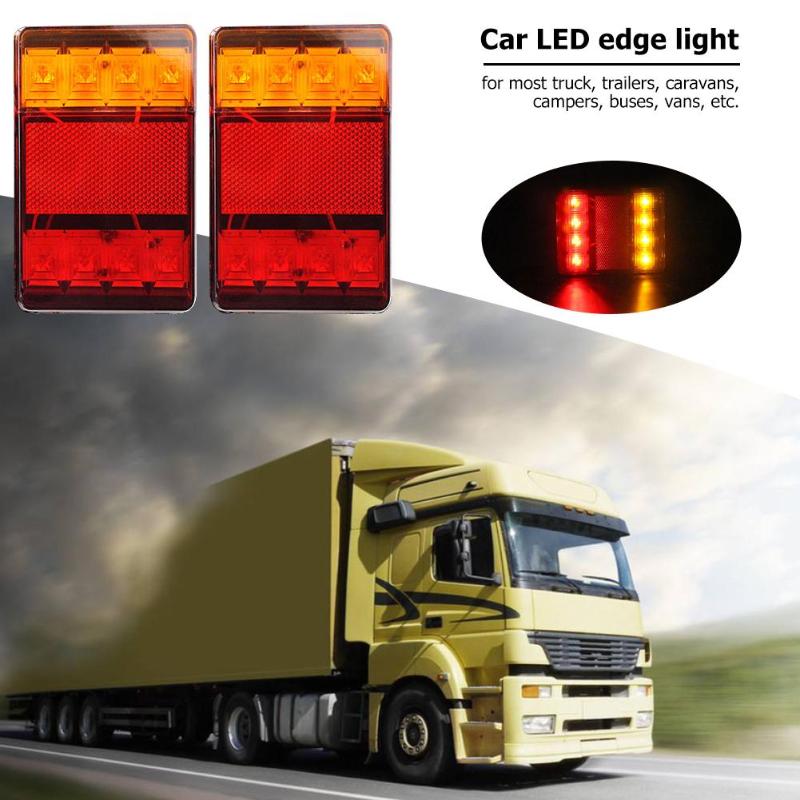 Feu arrière lampes arrière camion | 1 paire de voiture camion DC 12V 8) feu arrière, feux d'avertissement, pièces Tailight étanches pour caravane