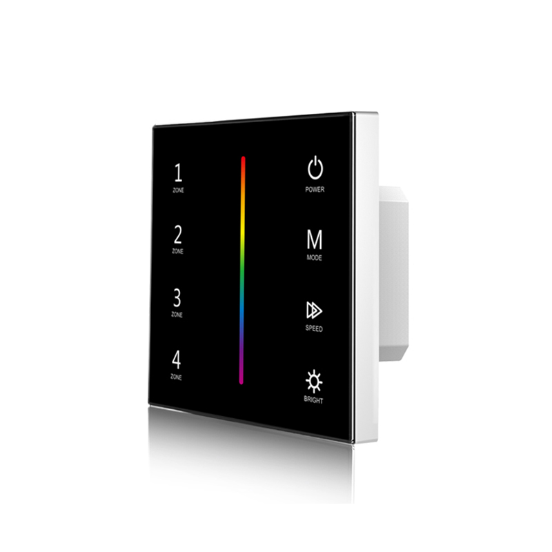 Led Dmx RGB Strip Controller 100V-240V High Voltage Input DMX512 Master Control Touch Panel Wall Mount String Tape Ribbon Dim: T13-1Black