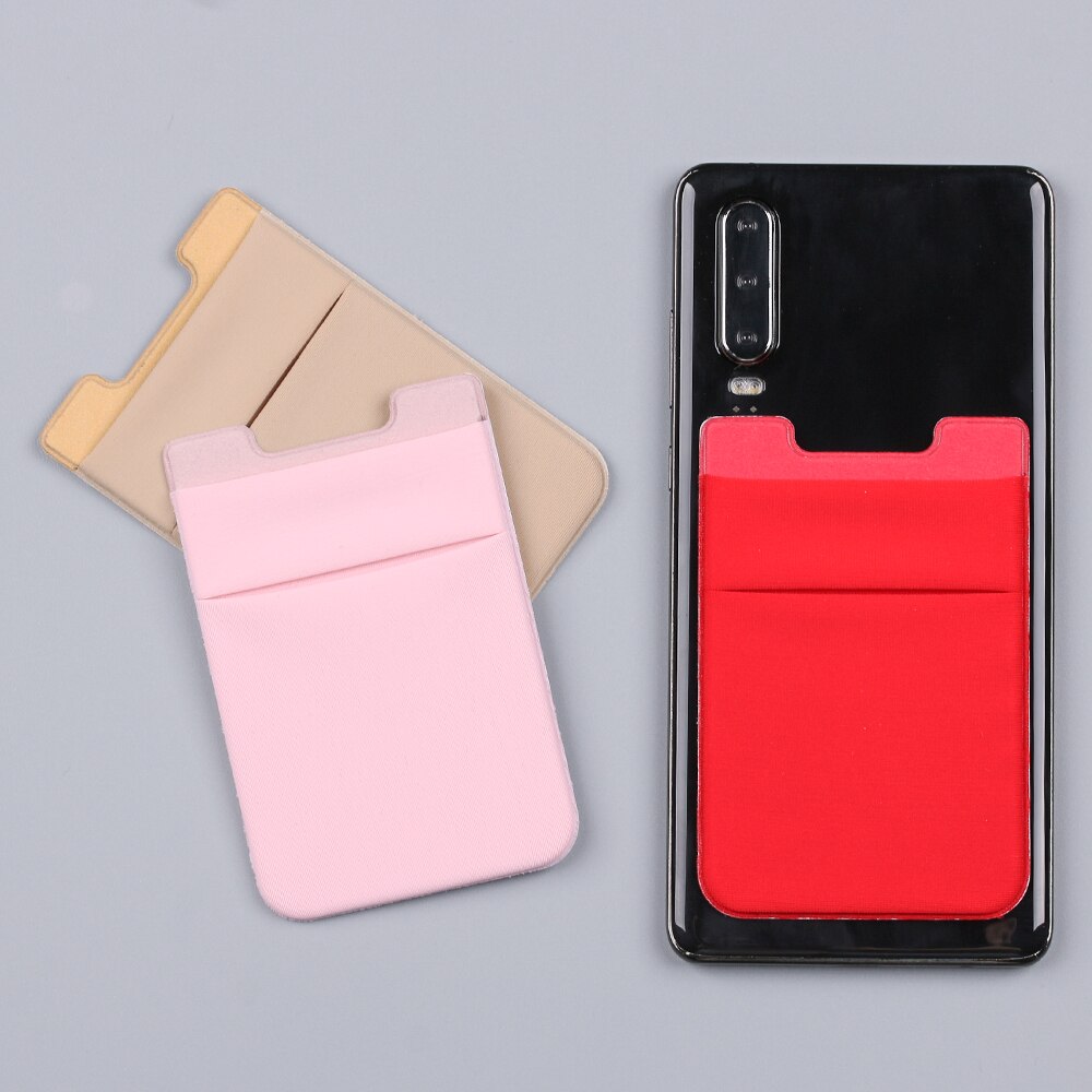 1Pcs Adhesive Sticker Phone Pocket Cell Phone Stick On Card Wallet Stretchy Credit Cards ID Card Holder Pouch Sleeve