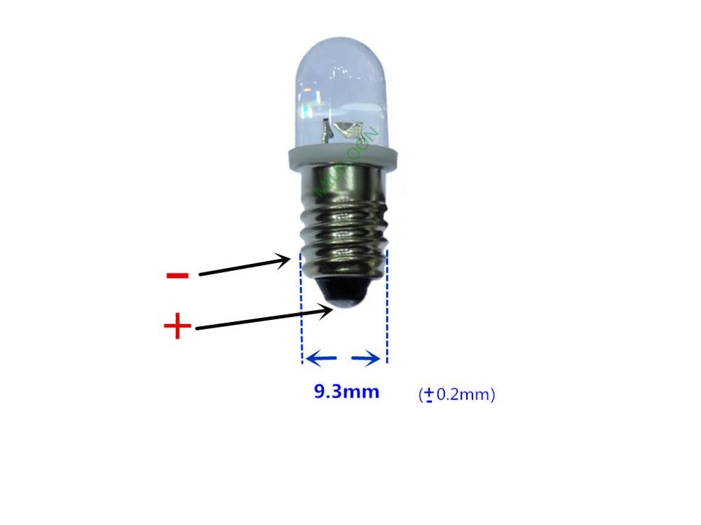 5 stücke E10 LED-lampe E10 DC 3 V 3,8 V 4,5 V 6 V 8 V 12 V 18 V 24 V Instrument birne E10 Anzeige birne Altmodische taschenlampe birne