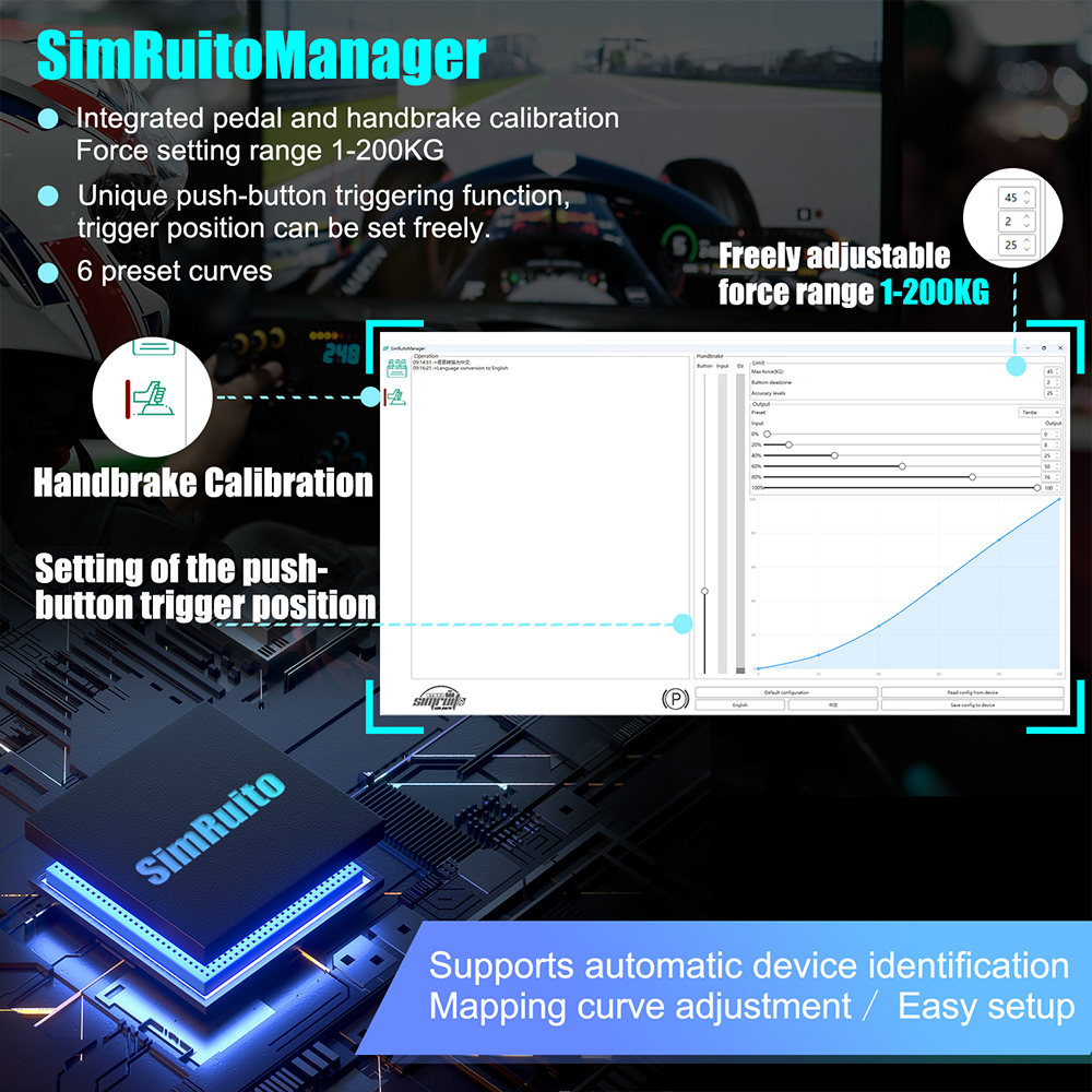Freno de mano de carreras simulado, célula de carga Usb Sim de 64 bits para juegos ajustables de rally, brakes para Logitech G29/G27/G25 T300 T500 RS PC