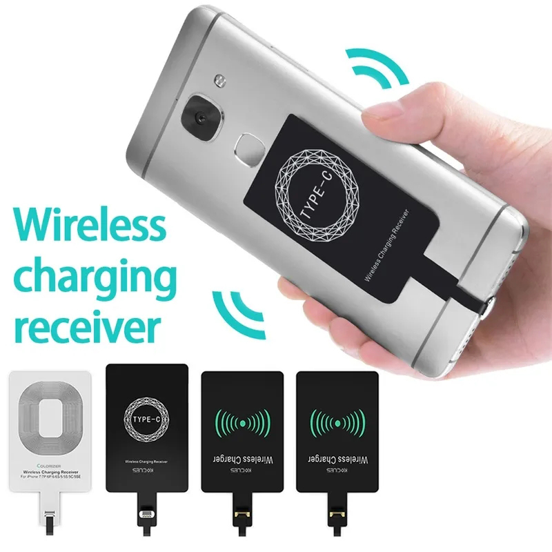 Récepteur universel de charge sans fil Qi Android, chargeur sans fil de type C, patch micro USB pour smartphone iPhone 6, 7