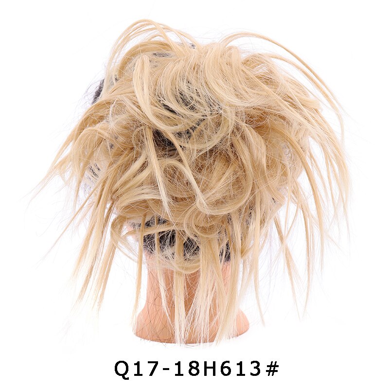Rodet syntetisk hår knold langt hår stretch blonde hår forlængelse elastisk band strop pandebånd paryk: Q17-18 timer 613