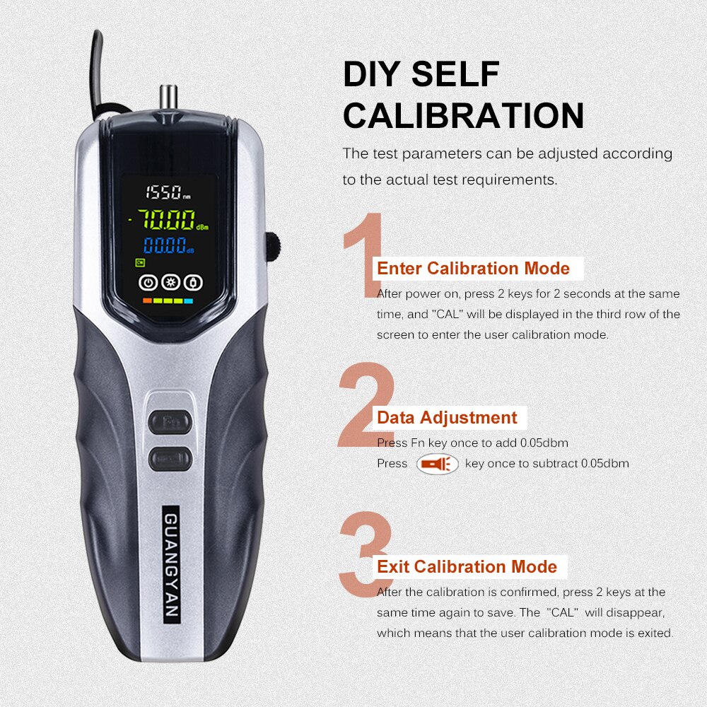 Handheld Optical Power Meter -70 ~ + 3dBm Oplaadbare Optische Power Tester Draagbare Digitale Mini Licht Power Meter