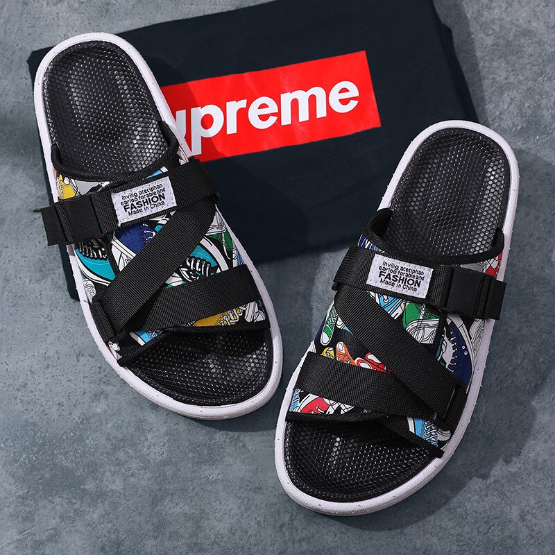 Men Summer Shoes Plus Size 36-45 Slippers Couple Slippers Flip-flops Comfortable Footwear Casual Shoes Sapatos Masculino: 1 / 7.5