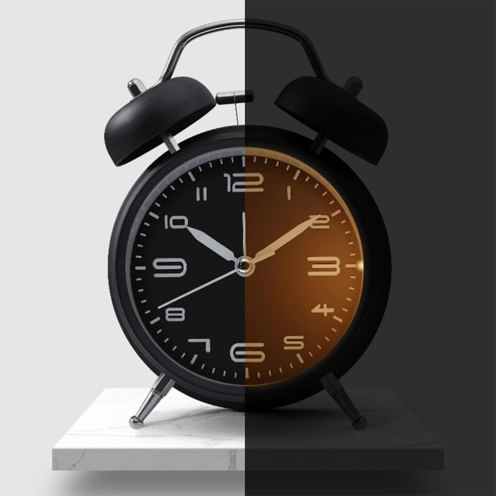 1PC Students Alarm Clock Simple Bedroom Desk Clock Cartoon with Night Light Alarm Clock Mute Alarm Clock Retro Ringing