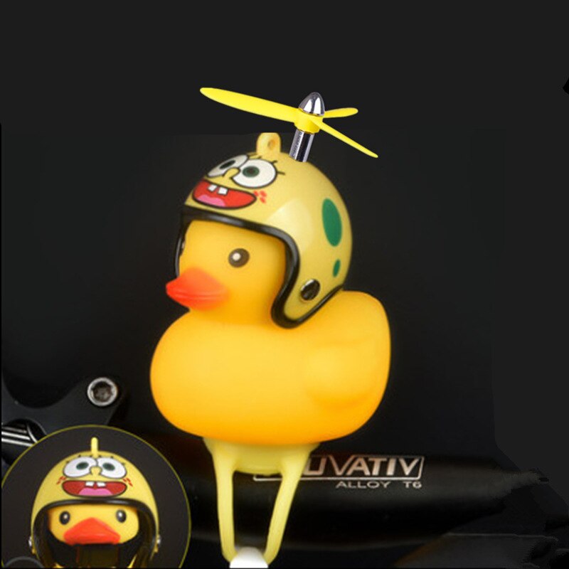 Funy Animal Bicycle Light Cartoon Little Yellow Duck Helmet Head Light Shining Duck Bicycle Bells Handlebar Bicycle Accessories: C