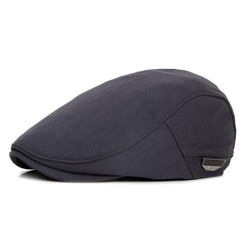 Baret heren Black Casual Platte Pet mannen Zonnescherm Verstelbare Klassieke Lente En Herfst Mode Eendenbek Cap Boina Masculina BLM01: Donkergrijs