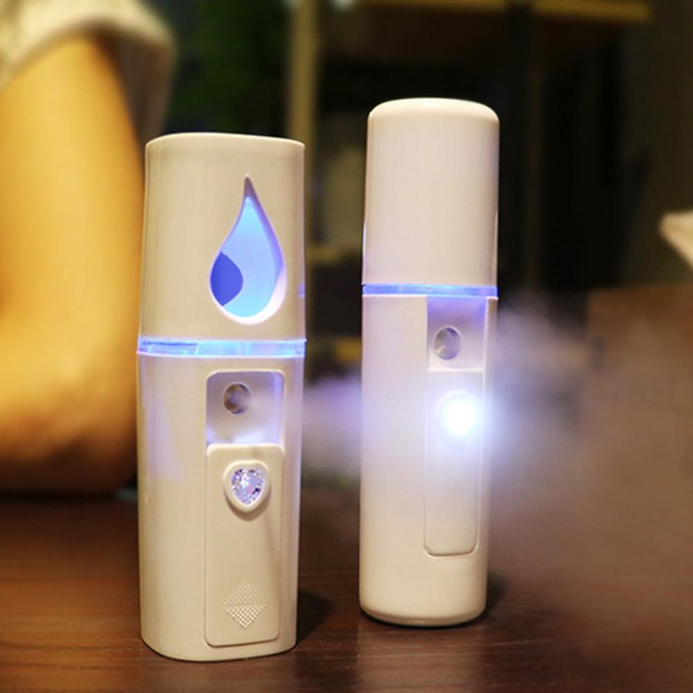 Portable Small Humidifier USB Rechargable Handheld Water Meter Charging Mini Steamed Face Humidifier With/Without Mirror