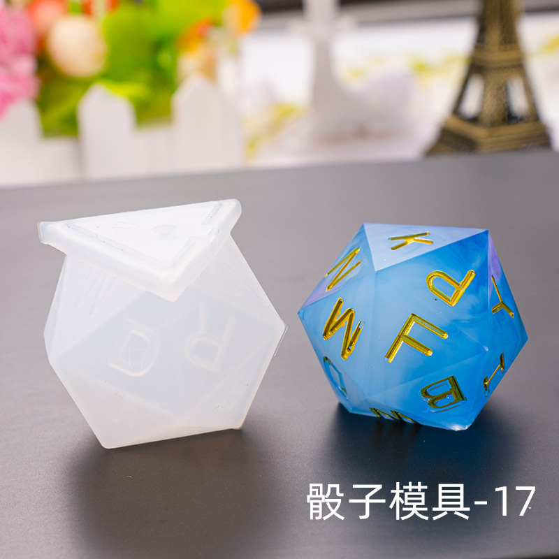 1PC DIY 3D Dice Series of Jewelry Making Tools Number Gamer Tools Silicone UV Resin Jewelry Molds: Type 17