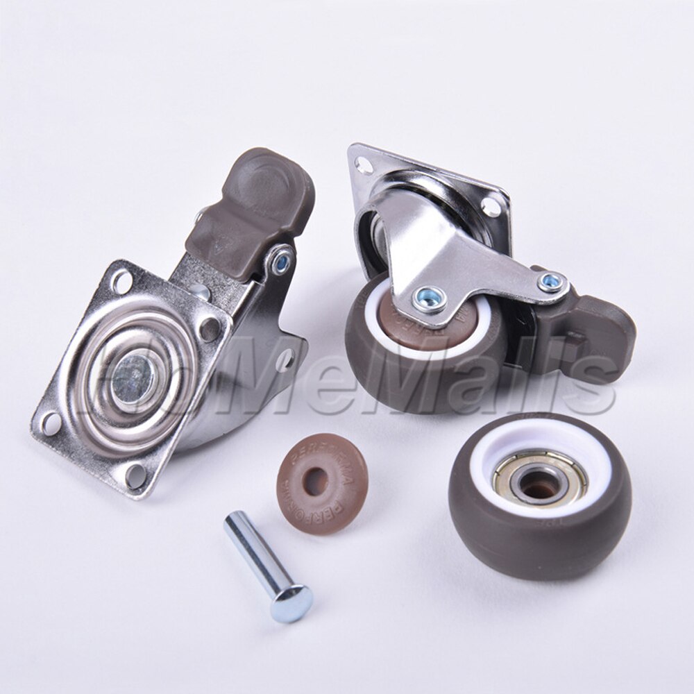 2pcs Swivel Caster Rubber 360 Degree Wheels Silent Top Plate Universal Caster For Shopping Cart Trolley Workbench Smooth Durable